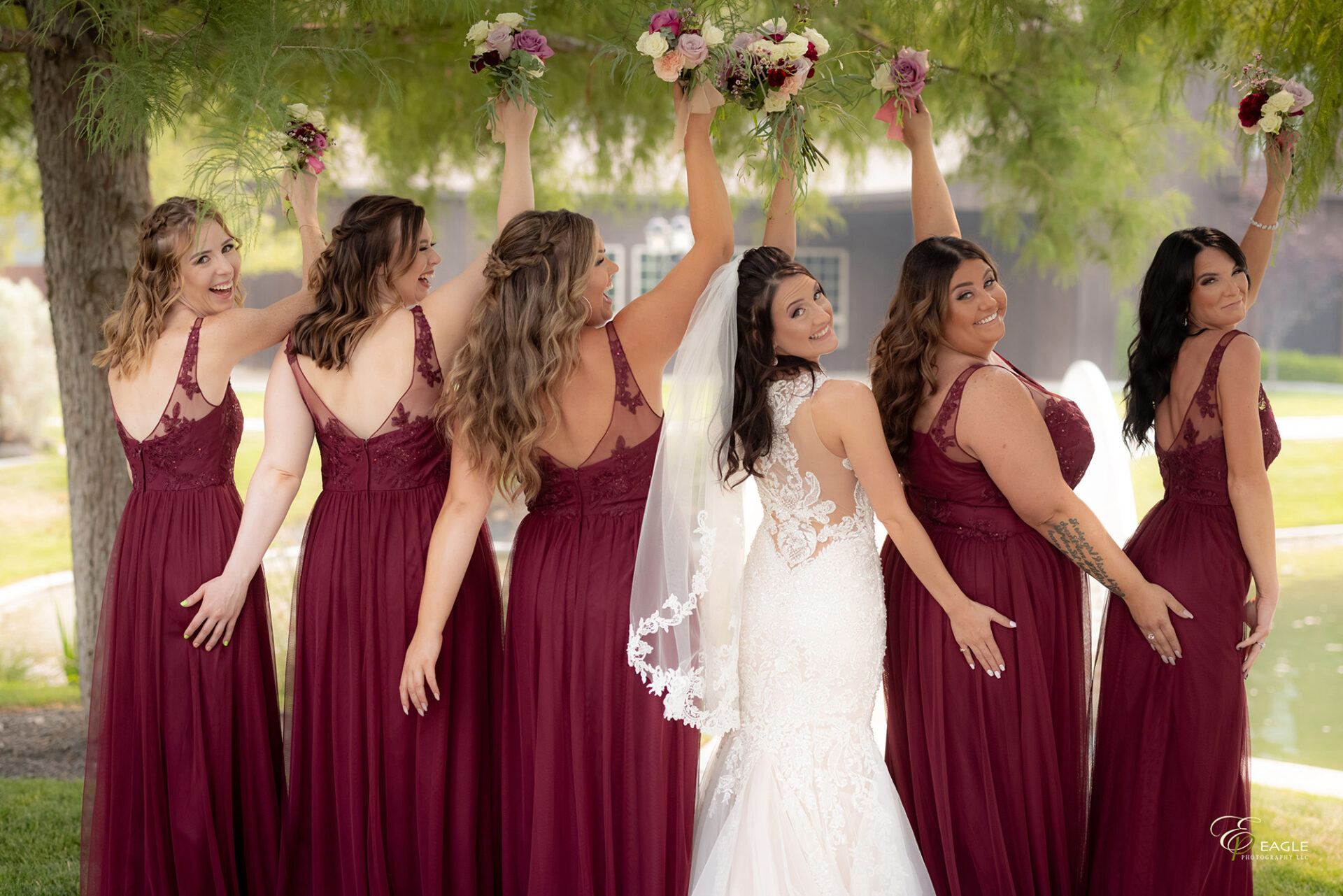 Featured wedding photography of bride and bridesmaid