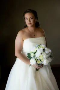 A portrait of a beautiful bride