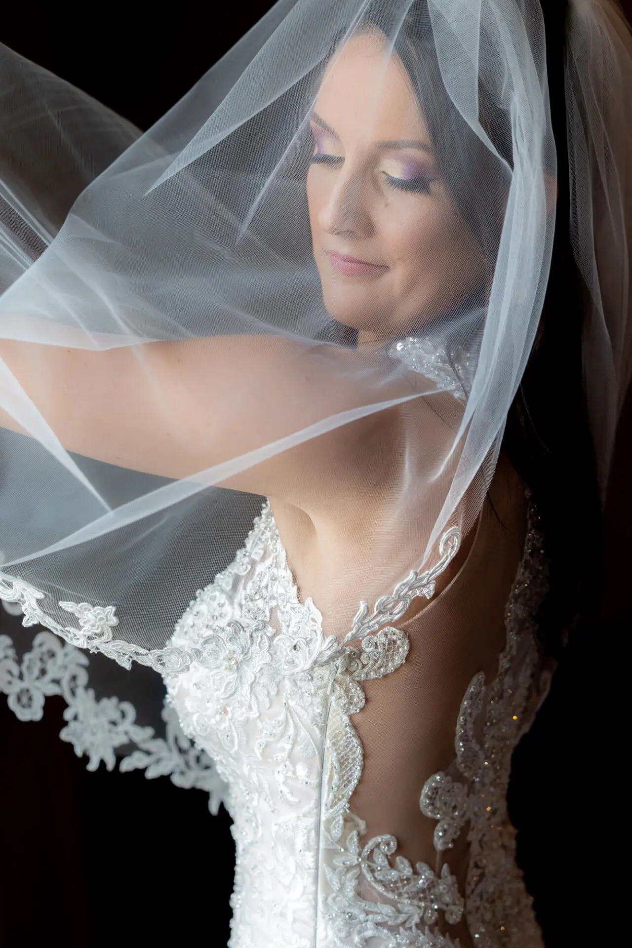 Close-up photo of the bride